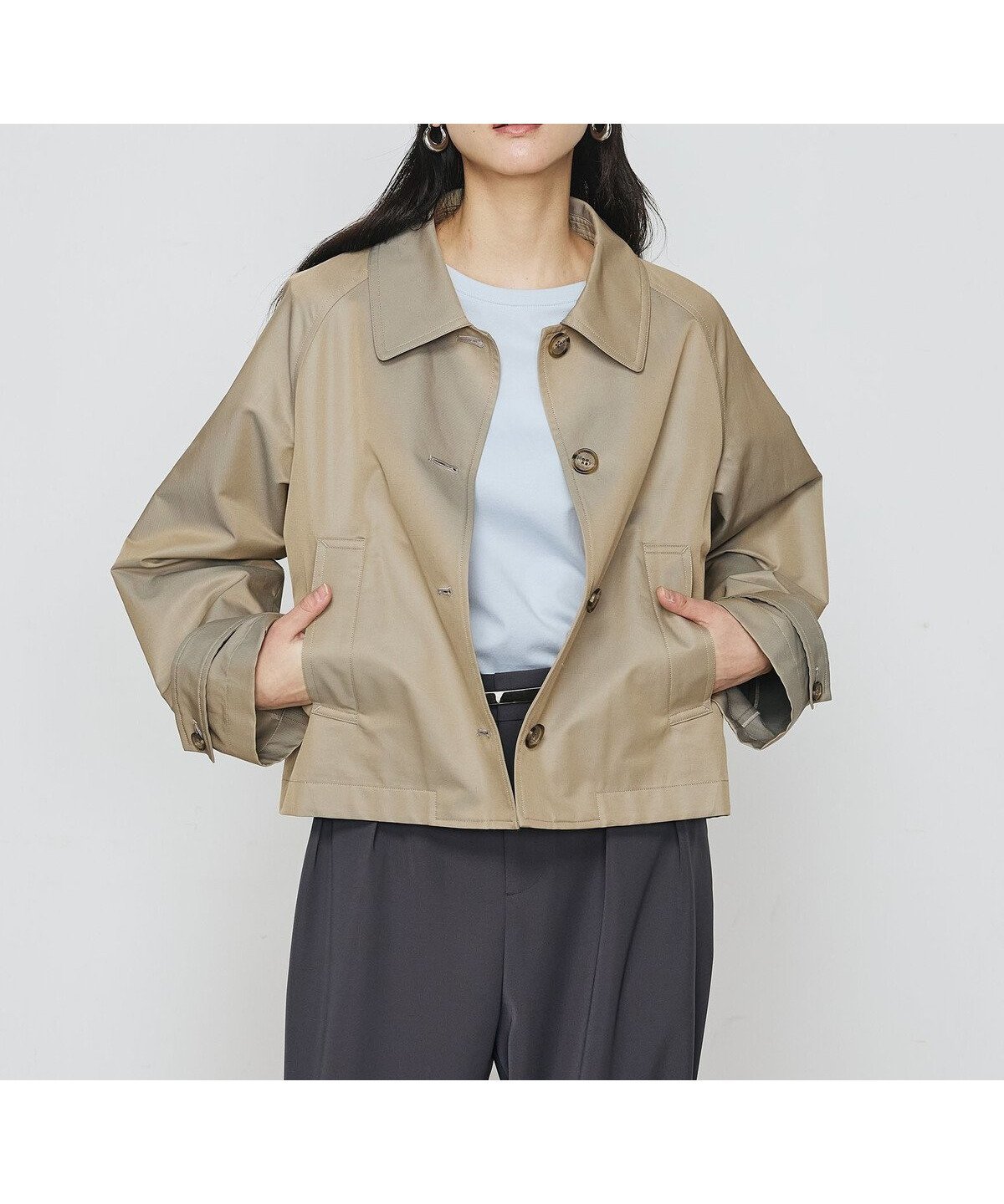 【コムサ/COMME CA】のシャンブレー ショートブルゾン インテリア・キッズ・メンズ・レディースファッション・服の通販 founy(ファニー) 　ファッション　Fashion　レディースファッション　Fashion for Women　アウター　Coat / Outerwear Collection　ブルゾンジャケット・スポーティアウター　Blouson Jackets　シャンブレー　Chambray, Denim-Like Fabric　ショート　Short, Short Length　バランス　Balance, Style Balance　パイピング　Piping, Trim Design　ブルゾン　Blouson, Bomber Jacket　ヨーク　Yoke, Yoke Design　エレガント 上品　Elegant　20:カーキ|ID: prp329100004739397 ipo3291000000034235192
