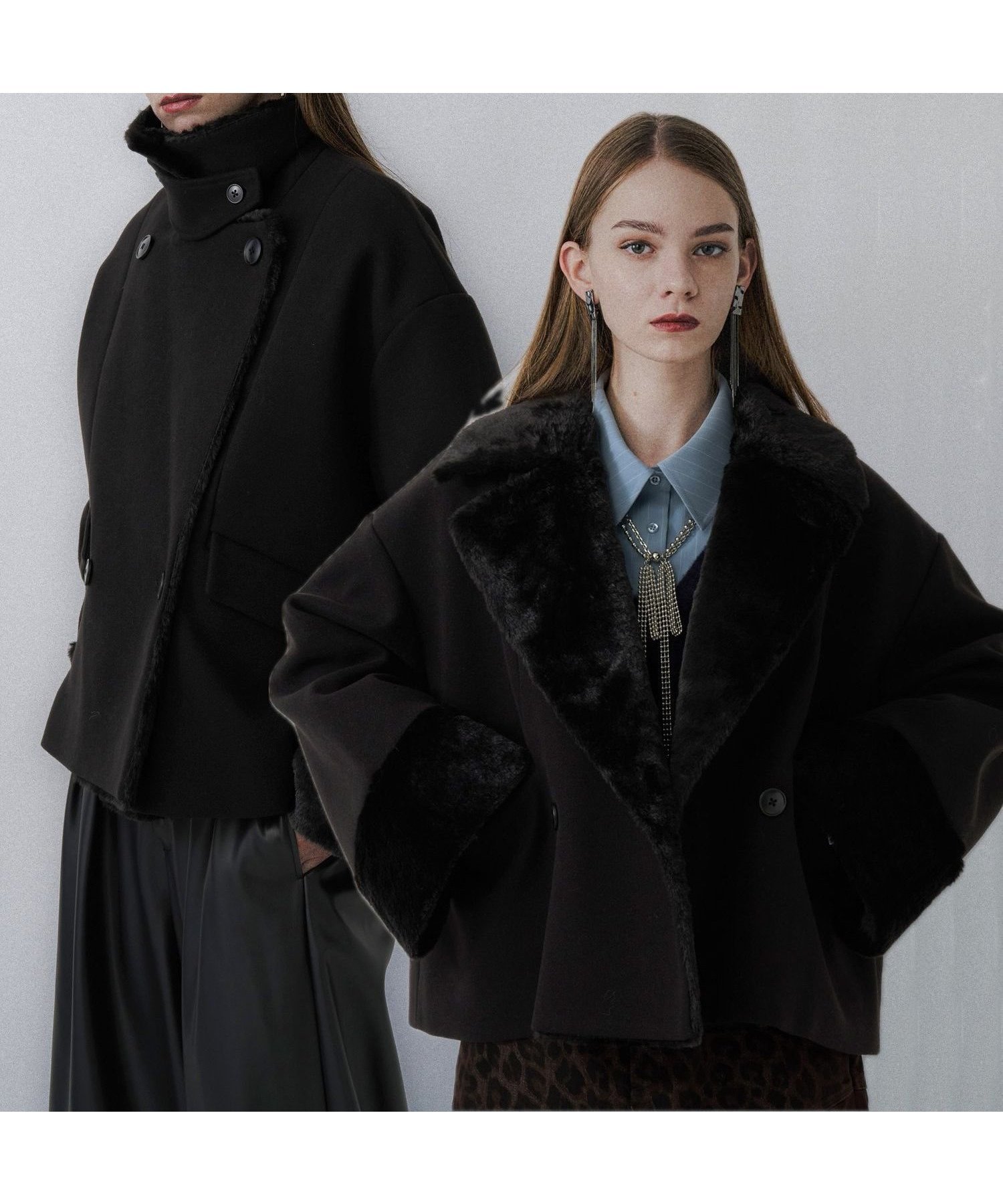 【ハレ/HARE】のウーリーテックフェイクファーショートコート インテリア・キッズ・メンズ・レディースファッション・服の通販 founy(ファニー) 　ファッション　Fashion　レディースファッション　Fashion for Women　アウター　Coat / Outerwear Collection　コート・ロングコート・ピーコート　Long Coats, Peacoats & More　おすすめ　Recommended / Our Picks　ウェーブ　Wavy Pattern　コーデュロイ　Corduroy, Cord Fabric　ショート　Short, Short Length　スタンド　Stand Collar, Upright Stand　ストレート　Straight, Straight Cut　バランス　Balance, Style Balance　パターン　Pattern, Design Print　フェイクファー　Faux Fur, Imitation Fur　フレア　Flare, Flared　プリーツ　Pleats, Pleated　リラックス　Relax, Relaxed Fit　ワイド　Wide, Wide Fit　冬　Winter / This Winter　ブラック09|ID: prp329100004739407 ipo3291000000034657621