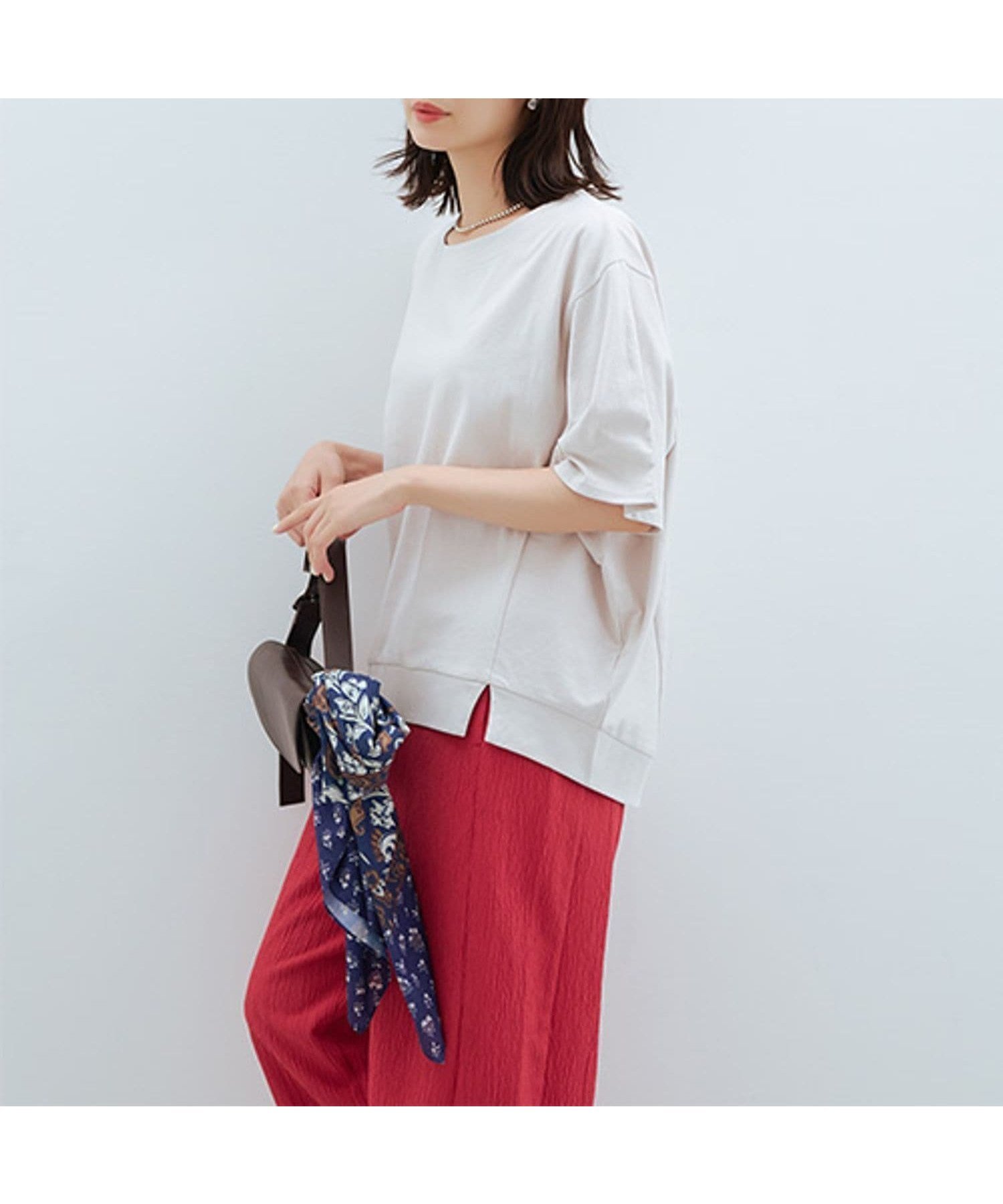 【スタディオ クリップ/studio CLIP】の【ミカタプロジェクト】お悩み解決!細見えプルオーバー インテリア・キッズ・メンズ・レディースファッション・服の通販 founy(ファニー) 　ファッション　Fashion　レディースファッション　Fashion for Women　トップス・カットソー　Cut & Sew Tops　カジュアルプルオーバー・ニットトップス　Pullovers & Knit Tops / Casual Pullovers　カットソー　Cut and Sewn Top　スリーブ　Sleeve, Long Sleeve / Short Sleeve　ハーフ　Half, Half-Length　バランス　Balance, Style Balance　フレア　Flare, Flared　ボーダー　Border, Stripe　無地　Plain, Solid Color　ワイド　Wide, Wide Fit　おすすめ　Recommended / Our Picks　夏　Summer　ライトグレー12|ID: prp329100004739410 ipo3291000000035242801