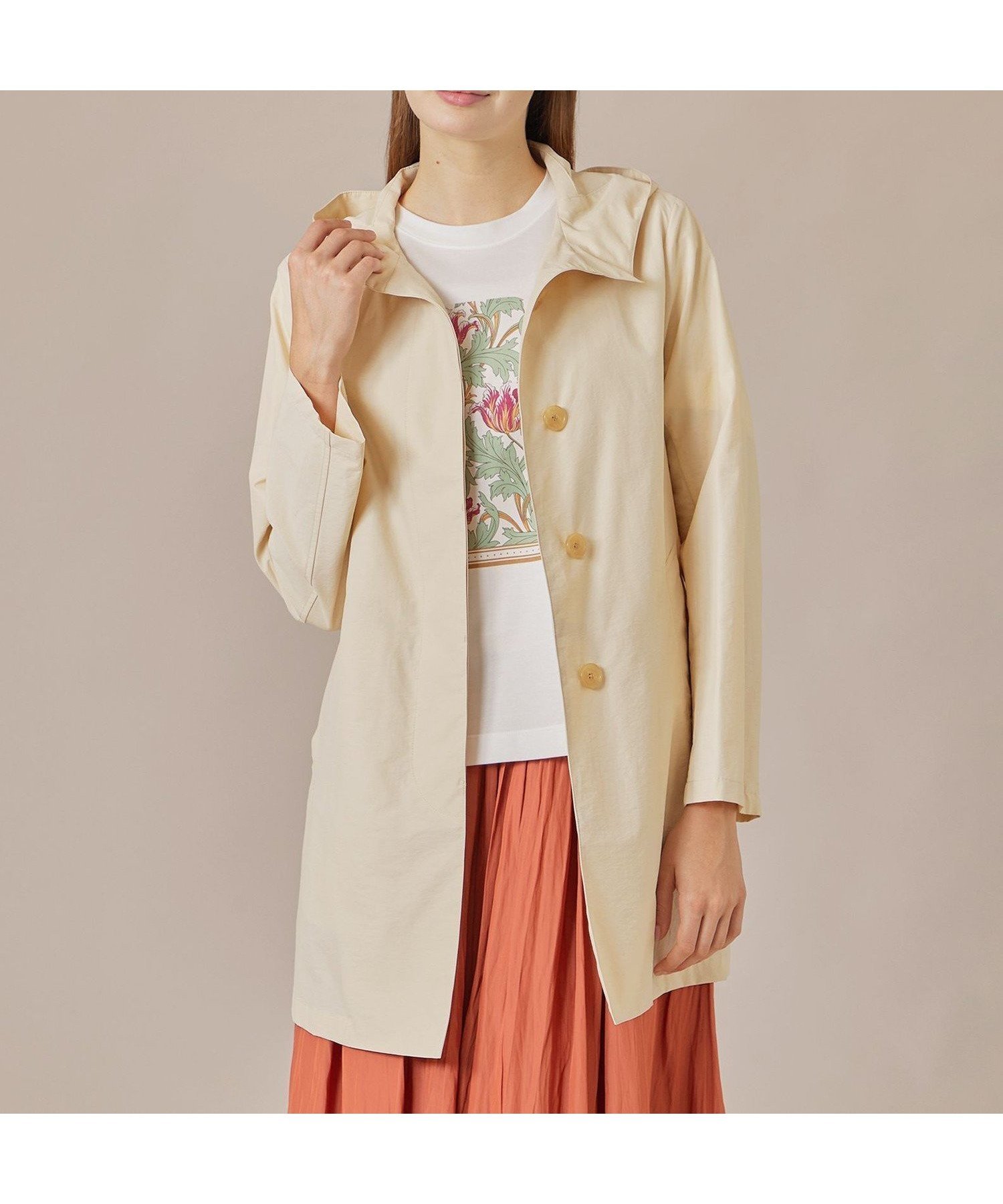 【マッキントッシュ ロンドン/MACKINTOSH LONDON】の【WEB・一部店舗限定】【CHRYSTON/クリストン】コットンナイロンダンプフーデットコート インテリア・キッズ・メンズ・レディースファッション・服の通販 founy(ファニー) 　ファッション　Fashion　レディースファッション　Fashion for Women　アウター　Coat / Outerwear Collection　コート・ロングコート・ピーコート　Long Coats, Peacoats & More　ウォッシャブル　Machine Washable　エレガント 上品　Elegant　夏　Summer　春　Spring　秋　Autumn　ベージュ|ID: prp329100004739457 ipo3291000000034235875
