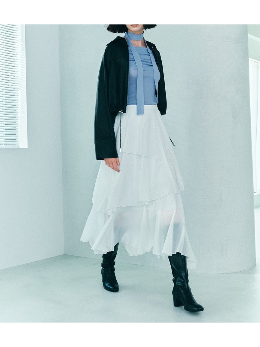 【フレイ アイディー/FRAY I.D】のアシメフレアスリットティアードスカート 人気、トレンドファッション・服の通販 founy(ファニー) ファッション Fashion レディースファッション Fashion for Women スカート Skirts ティアードスカート Tiered Skirts カッティング Cutting Detail ギャザー Gathered, Ruffled シアー Sheer, See-Through シフォン Chiffon, Lightweight Fabric シンプル Simple, Minimal スタイリッシュ Stylish, Fashionable スマート Smart, Elegant スリット Slit, Slit Detail ティアードスカート Tiered Skirt, Flounced Skirt トレンド Trend, Trending Now 定番 Standard, Basic Item フリル Frill, Ruffle フレア Flare, Flared レース Lace, Lace Fabric other-1|ID: prp329100004739476 ipo3291000000034538422