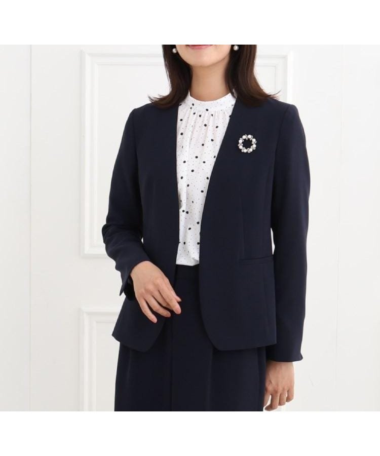 【リフレクト/Reflect】の【フォーマル/洗える/セットアップ可】ノーカラージャケット インテリア・キッズ・メンズ・レディースファッション・服の通販 founy(ファニー) 　ファッション　Fashion　レディースファッション　Fashion for Women　アウター　Coat / Outerwear Collection　レディースジャケット・軽アウター　Jackets　ノーカラージャケット / シンプル上品コーデ　Collarless Jackets　洗える　Machine Washable　ジャケット　Jacket, Outerwear　スマート　Smart, Elegant　セットアップ　Set-Up, Coordinated Outfit　ダブル　Double, Double-Breasted　ドレス　Dress, One-Piece　フォーマル　Formal, Dressy　ワイド　Wide, Wide Fit　セレモニー　Ceremony　ネイビー|ID: prp329100004739478 ipo3291000000034507915