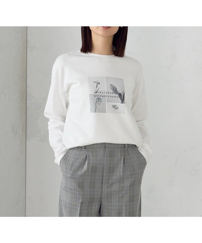 【コムサイズム/COMME CA ISM】のフラワープリント Tシャツ(長袖) インテリア・キッズ・メンズ・レディースファッション・服の通販 founy(ファニー) https://founy.com/ ファッション Fashion レディースファッション Fashion for Women トップス・カットソー Cut & Sew Tops シャツ・ブラウス・オフィスカジュアル Elegant Blouses & Button-Ups ロングTシャツ・Tシャツ Longline T-Shirts & Tees 花柄・フラワープリント・モチーフ Floral Prints & Motifs / Flower Pattern Tops 春 Spring ショルダー Shoulder, Shoulder Strap タンブラー Tumbler, Travel Mug ダブル Double, Double-Breasted ドロップ Drop Shoulder, Dropped Style 長袖 Long Sleeve, Full Sleeve バランス Balance, Style Balance フラワー Flower, Floral プリント Print, Printed Pattern |ID: prp329100004739481 ipo3291000000034236089