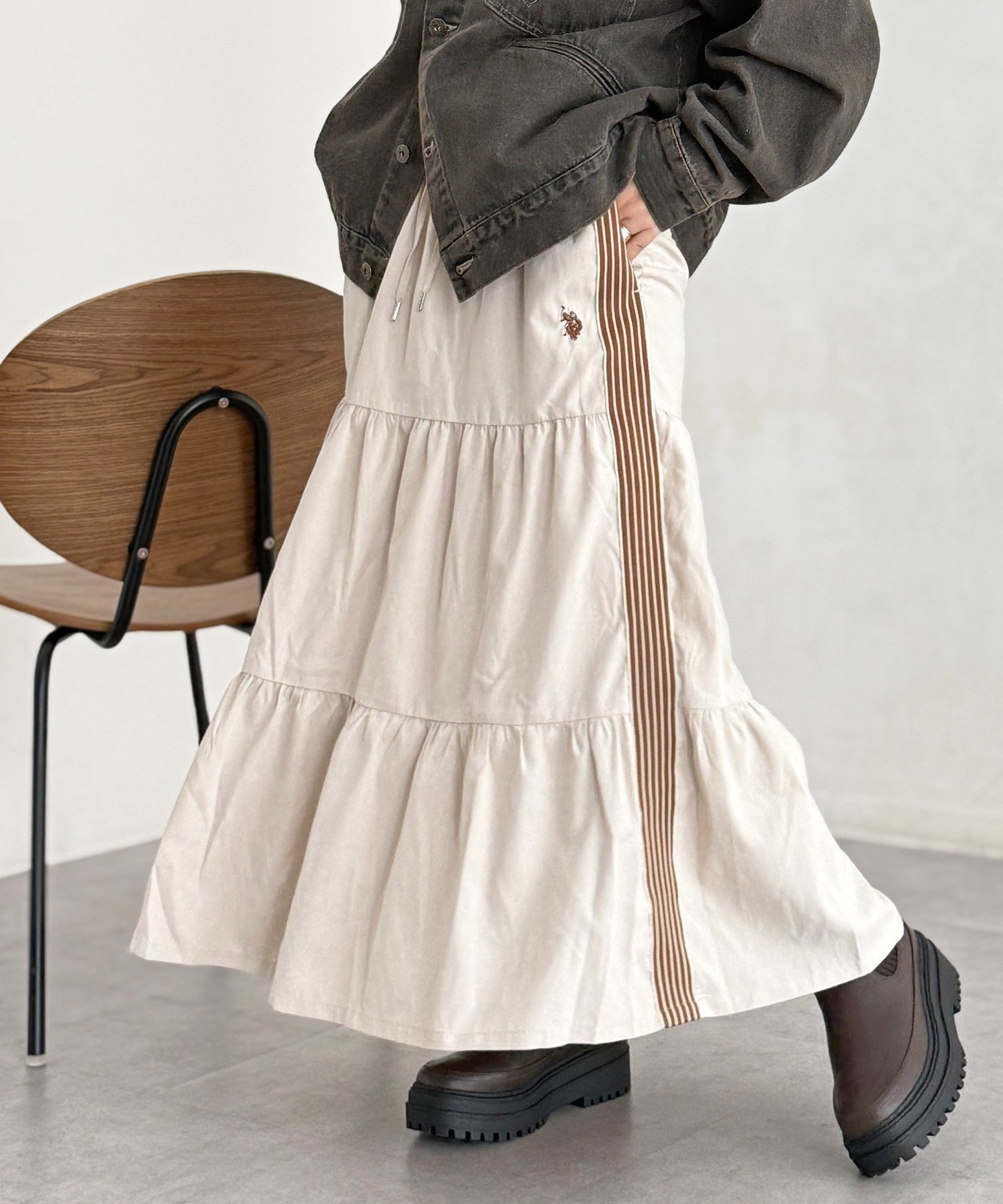 【シーピーシーエム/CPCM】の【U.S. POLO ASSN. 】ティアードスカート インテリア・キッズ・メンズ・レディースファッション・服の通販 founy(ファニー) ファッション Fashion レディースファッション Fashion for Women スカート Skirts ティアードスカート Tiered Skirts イタリア Italy 秋 Autumn 腕時計 Wristwatch コレクション Collection, Seasonal Line ジャケット Jacket, Outerwear スニーカー Sneakers, Trainers ティアードスカート Tiered Skirt, Flounced Skirt デニム Denim, Jeans Material メンズ Men's, Menswear 楽ちん Easy Fit, Comfortable おすすめ Recommended / Our Picks ベージュその他1|ID: prp329100004739514 ipo3291000000034479025