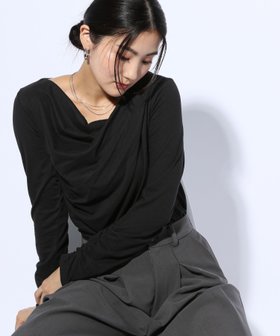 【グローバルワーク/GLOBAL WORK】のドレープトップス長袖/WEB限定/599665 人気、トレンドファッション・服の通販 founy(ファニー) ファッション Fashion レディースファッション Fashion for Women トップス・カットソー Cut & Sew Tops おすすめ Recommended / Our Picks カットソー Cut and Sewn Top ギャザー Gathered, Ruffled シンプル Simple, Minimal デニム Denim, Jeans Material トレンド Trend, Trending Now ドレープ Drape, Draping Fabric 長袖 Long Sleeve, Full Sleeve |ID:prp329100004739545