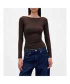 【ギャップ/GAP】のクローズニット ジャージー ボートネック バックオープンTシャツ TERRA_BROWN|ID: prp329100004739549 ipo3291000000034236805