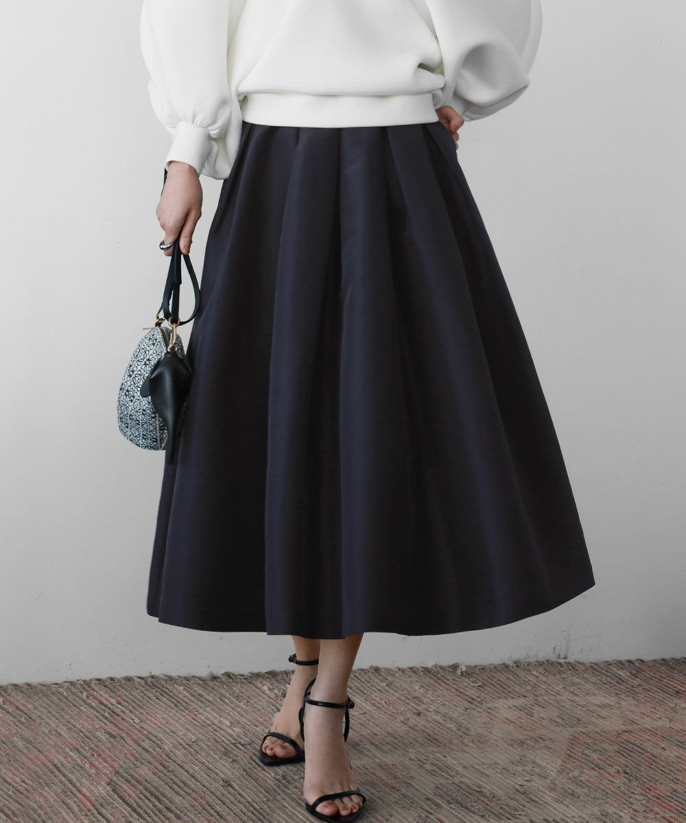 【ガール/GIRL】のグログランボックスタックフレアロングスカート インテリア・キッズ・メンズ・レディースファッション・服の通販 founy(ファニー) 　ファッション　Fashion　レディースファッション　Fashion for Women　スカート　Skirts　ロングスカート　Long Skirts / Maxi & Midi Skirts　シルバー　Silver, Metallic Silver　フレア　Flare, Flared　ボックス　Boxy, Box Shape　ロング　Long, Long-Length　再入荷　Restock / Back in Stock　エレガント 上品　Elegant　NA|ID: prp329100004739574 ipo3291000000034651764