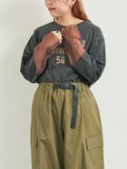 【サマンサモスモス/Samansa Mos2】の袖口シアー切替ロゴプリントカットソー チャコールグレー|ID: prp329100004739633 ipo3291000000034237774