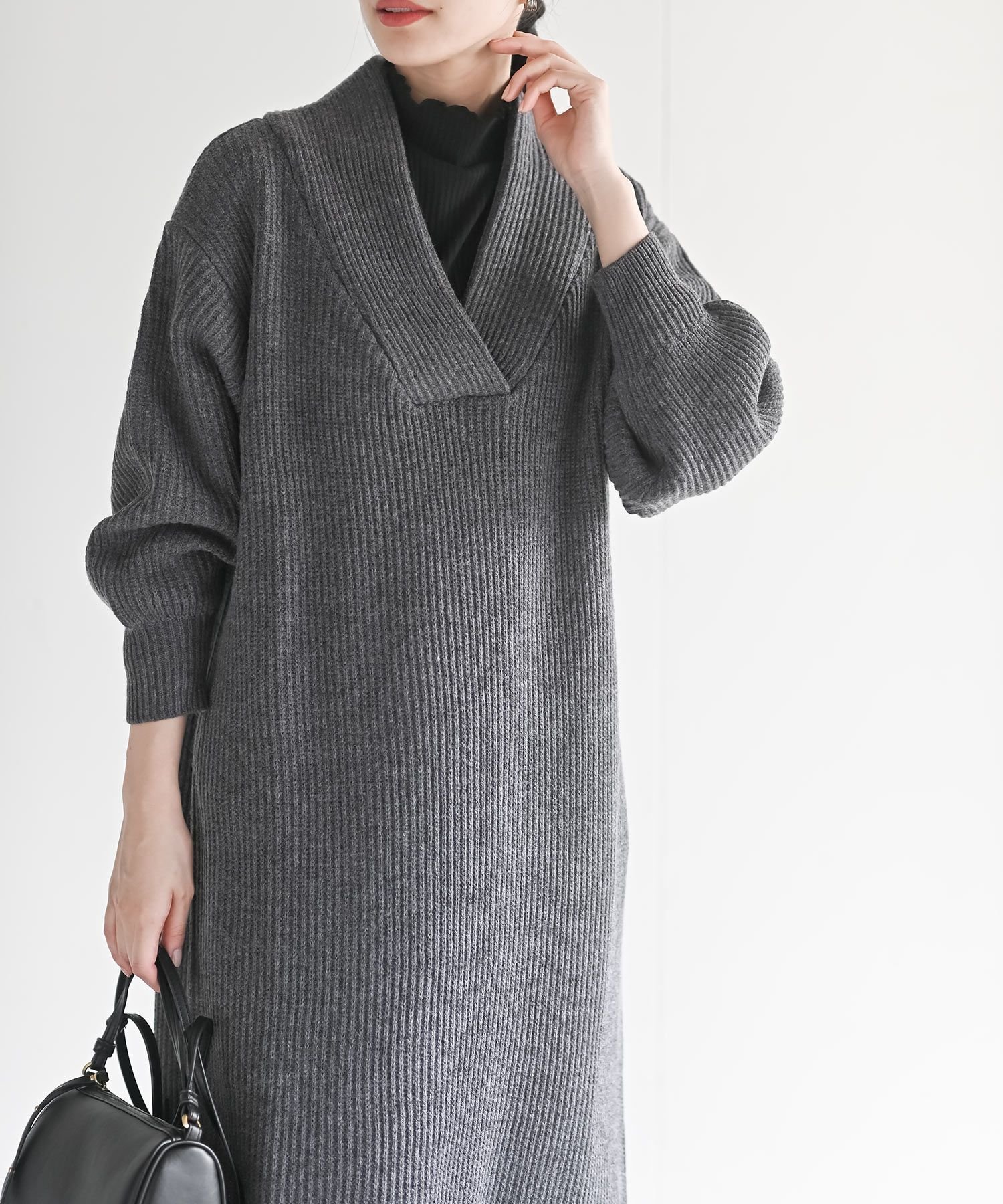 【アールピーエス/rps】のショールカラーニットワンピース 人気、トレンドファッション・服の通販 founy(ファニー) ファッション Fashion レディースファッション Fashion for Women ワンピース Dresses ニットワンピース Knit Dresses ポケット Pocket, Pocket Detail リブニット Rib Knit, Ribbed Knit エレガント 上品 Elegant other-1|ID: prp329100004739717 ipo3291000000034928827