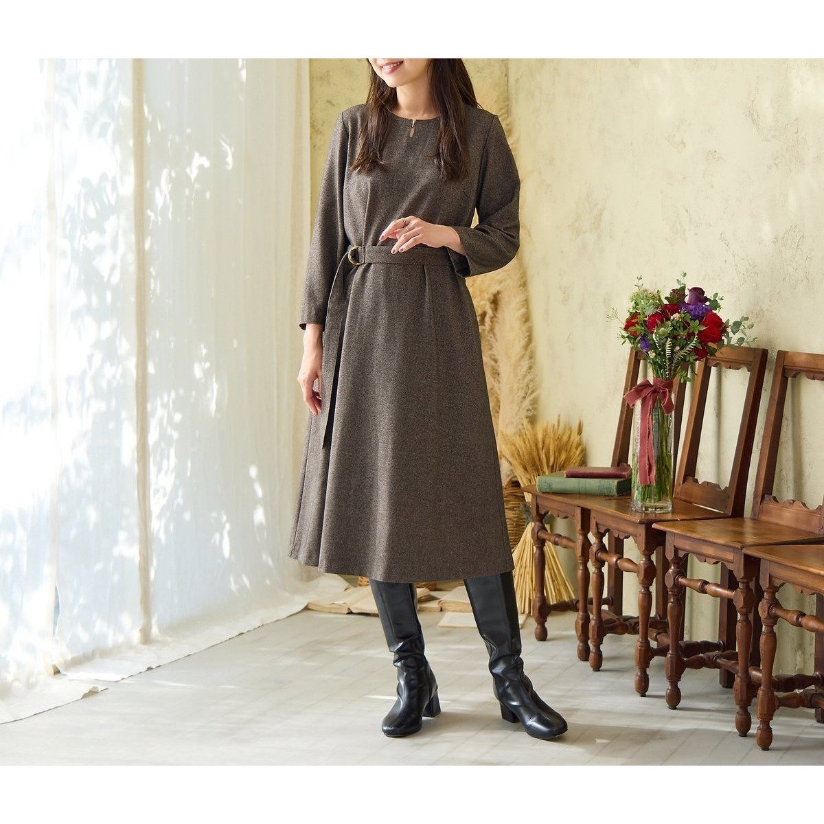 【ローズティアラ/Rose Tiara】のライトツイードワンピース 人気、トレンドファッション・服の通販 founy(ファニー) ファッション Fashion レディースファッション Fashion for Women ワンピース Dresses エレガント 上品 Elegant シンプル Simple, Minimal ツイード Twill, Twill Weave ポケット Pocket, Pocket Detail リボン Ribbon, Bow リラックス Relax, Relaxed Fit other-1|ID: prp329100004739737 ipo3291000000034530827