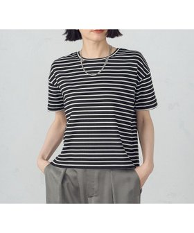 【コムサイズム/COMME CA ISM】のボックスシルエット クロップ丈ボーダーTシャツ 人気、トレンドファッション・服の通販 founy(ファニー) ファッション Fashion レディースファッション Fashion for Women トップス・カットソー Cut & Sew Tops シャツ・ブラウス・オフィスカジュアル Elegant Blouses & Button-Ups ロングTシャツ・Tシャツ Longline T-Shirts & Tees おすすめ Recommended / Our Picks クロップド Cropped, Short Length コンパクト Compact, Small Size テレコ Ribbed, Rib Stitch バランス Balance, Style Balance ベーシック Basic, Essential ボックス Boxy, Box Shape ボーダー Border, Stripe 無地 Plain, Solid Color |ID:prp329100004739741