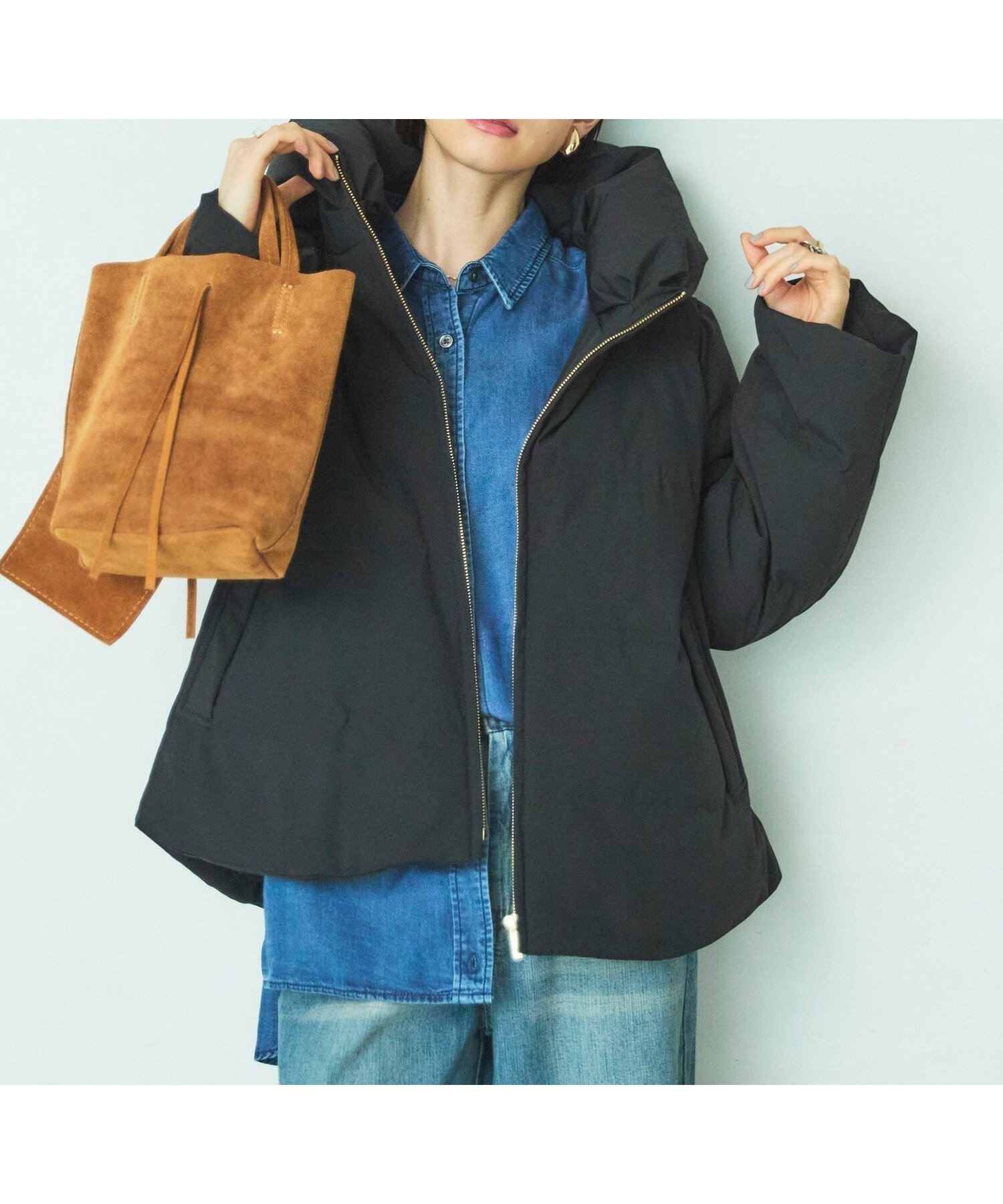 【ドゥ アルシーヴ/Doux archives】のシームレスボリュームカラーダウン インテリア・キッズ・メンズ・レディースファッション・服の通販 founy(ファニー) 　ファッション　Fashion　レディースファッション　Fashion for Women　おすすめ　Recommended / Our Picks　コンパクト　Compact, Small Size　ショート　Short, Short Length　ストレッチ　Stretch, Stretchy Fabric　ダウン　Down, Puffer　バランス　Balance, Style Balance　フェザー　Feather, Feather Detail　ボトム　Bottoms, Lower Wear　マフラー　Scarf, Muffler　BLACK|ID: prp329100004739773 ipo3291000000034291995