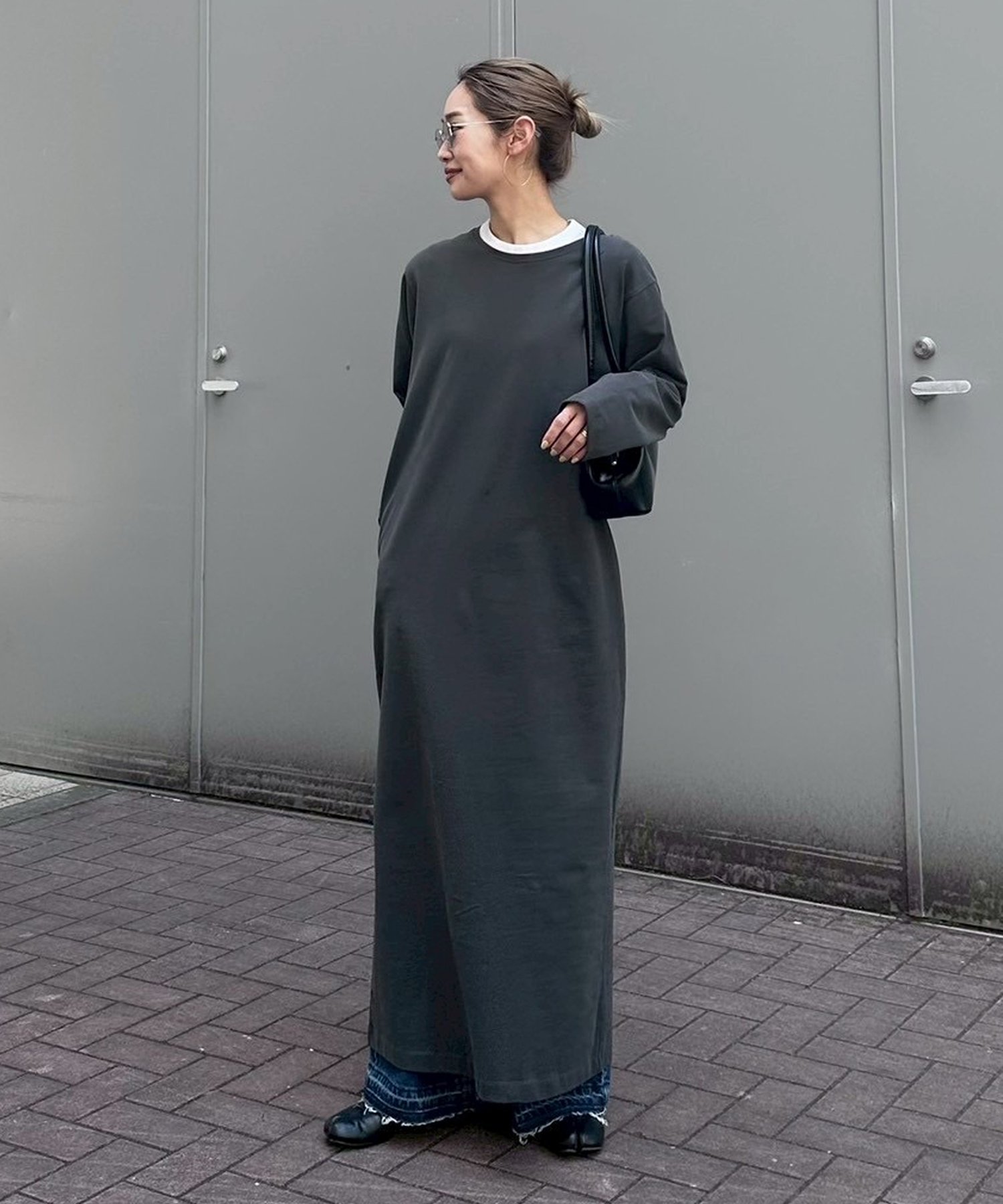 【チャオパニックティピー/CIAOPANIC TYPY】の【PON企画】クルーネックロングカットワンピース インテリア・キッズ・メンズ・レディースファッション・服の通販 founy(ファニー)  ファッション Fashion レディースファッション Fashion for Women ワンピース Dresses 春 Spring シンプル Simple, Minimal スリット Slit, Slit Detail ポケット Pocket, Pocket Detail マキシ Maxi, Full Length ロング Long, Long-Length おすすめ Recommended / Our Picks チャコールグレー|ID: prp329100004739811 ipo3291000000034380549