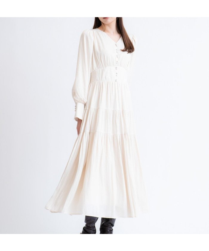 【ノエラ/Noela】のティアードサテンワンピース インテリア・キッズ・メンズ・レディースファッション・服の通販 founy(ファニー) https://founy.com/ ファッション Fashion レディースファッション Fashion for Women ワンピース Dresses エレガント 上品 Elegant ギャザー Gathered, Ruffled サテン Satin, Glossy Fabric ポケット Pocket, Pocket Detail |ID: prp329100004739822 ipo3291000000034380664