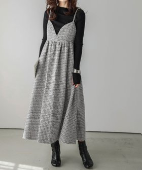 【ラジュール/Lajour】のツイード調キャミワンピース 人気、トレンドファッション・服の通販 founy(ファニー) ファッション Fashion レディースファッション Fashion for Women ワンピース Dresses キャミソールワンピース Camisole Dresses インナー Innerwear キャミワンピース Cami Dress, Slip Dress クラシカル Classical, Vintage-Inspired ツイード Twill, Twill Weave フレア Flare, Flared エレガント 上品 Elegant A/W・秋冬 Autumn/Winter |ID:prp329100004739849
