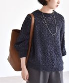 【シップス フォー ウィメン/SHIPS】のquaranciel 手洗い可能 スパンコール レース編み クルーネック ドルマン ルーズ ニット ネイビー|ID: prp329100004739860 ipo3291000000034703561