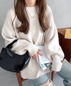 【アンドミー/andme】の天竺編み ボックスシルエット 長袖 ニットトップス オートミール|ID: prp329100004739868 ipo3291000000034393478