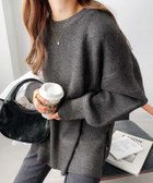 【アンドミー/andme】の天竺編み ボックスシルエット 長袖 ニットトップス チャコールグレー|ID: prp329100004739868 ipo3291000000034393484