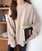 【アンドミー/andme】の天竺編み ボックスシルエット 長袖 ニットトップス ベージュ|ID: prp329100004739868 ipo3291000000034393486