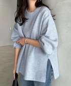 【アンドミー/andme】の天竺編み ボックスシルエット 長袖 ニットトップス ブルー|ID: prp329100004739868 ipo3291000000034393488