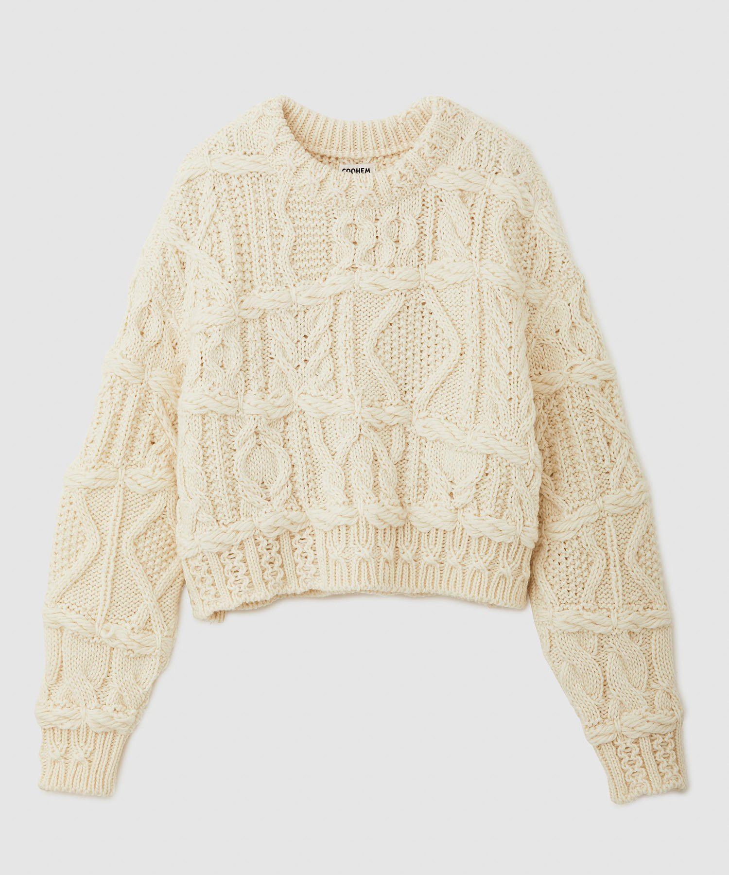 【ロペ/ROPE'】の【WEB限定カラー】【COOHEM】CRAZY ARAN PULLOVER (コーヘン/アランニット) インテリア・キッズ・メンズ・レディースファッション・服の通販 founy(ファニー) 　ファッション　Fashion　レディースファッション　Fashion for Women　トップス・カットソー　Cut & Sew Tops　ニット　Knit Tops & Sweaters　カジュアルプルオーバー・ニットトップス　Pullovers & Knit Tops / Casual Pullovers　セーター　Sweater, Knitwear　ボックス　Boxy, Box Shape　ポケット　Pocket, Pocket Detail　ランダム　Random, Irregular　別注　Limited Edition, Custom Order　オフホワイト(15)|ID: prp329100004739870 ipo3291000000034239811