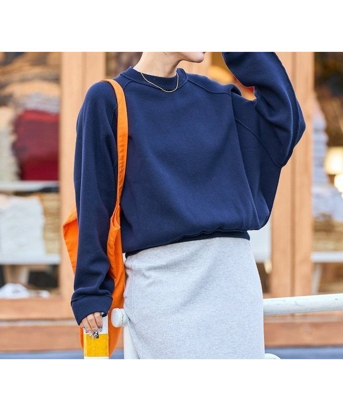 【フリークスストア/FREAK'S STORE】のスウェット ライク ラグラン ショート ニット プルオーバー【限定展開】 25AW インテリア・キッズ・メンズ・レディースファッション・服の通販 founy(ファニー) 　ファッション　Fashion　レディースファッション　Fashion for Women　トップス・カットソー　Cut & Sew Tops　ニット　Knit Tops & Sweaters　レディースパーカー・カジュアルフーディー　Casual Hoodies & Sweatshirts　カジュアルプルオーバー・ニットトップス　Pullovers & Knit Tops / Casual Pullovers　スウェット・クルーネックトップス　Sweatshirts & Crewnecks / Relaxed Fit Sweat Tops　2025年　2025　2025-2026秋冬・A/W　Autumn/Winter 2025–26 AW25–26　冬　Winter / This Winter　ショート　Short, Short Length　スウェット / スエット　Sweatshirt, Sweatwear　スリーブ　Sleeve, Long Sleeve / Short Sleeve　トレンド　Trend, Trending Now　バランス　Balance, Style Balance　ワイド　Wide, Wide Fit　A/W・秋冬　Autumn/Winter　ネイビー|ID: prp329100004739922 ipo3291000000034240456