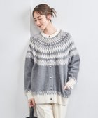 【ユナイテッドアローズ/UNITED ARROWS】のフォックス カシミヤ ジャカード ニットブルゾン LT.GRAY|ID: prp329100004739926 ipo3291000000034519758