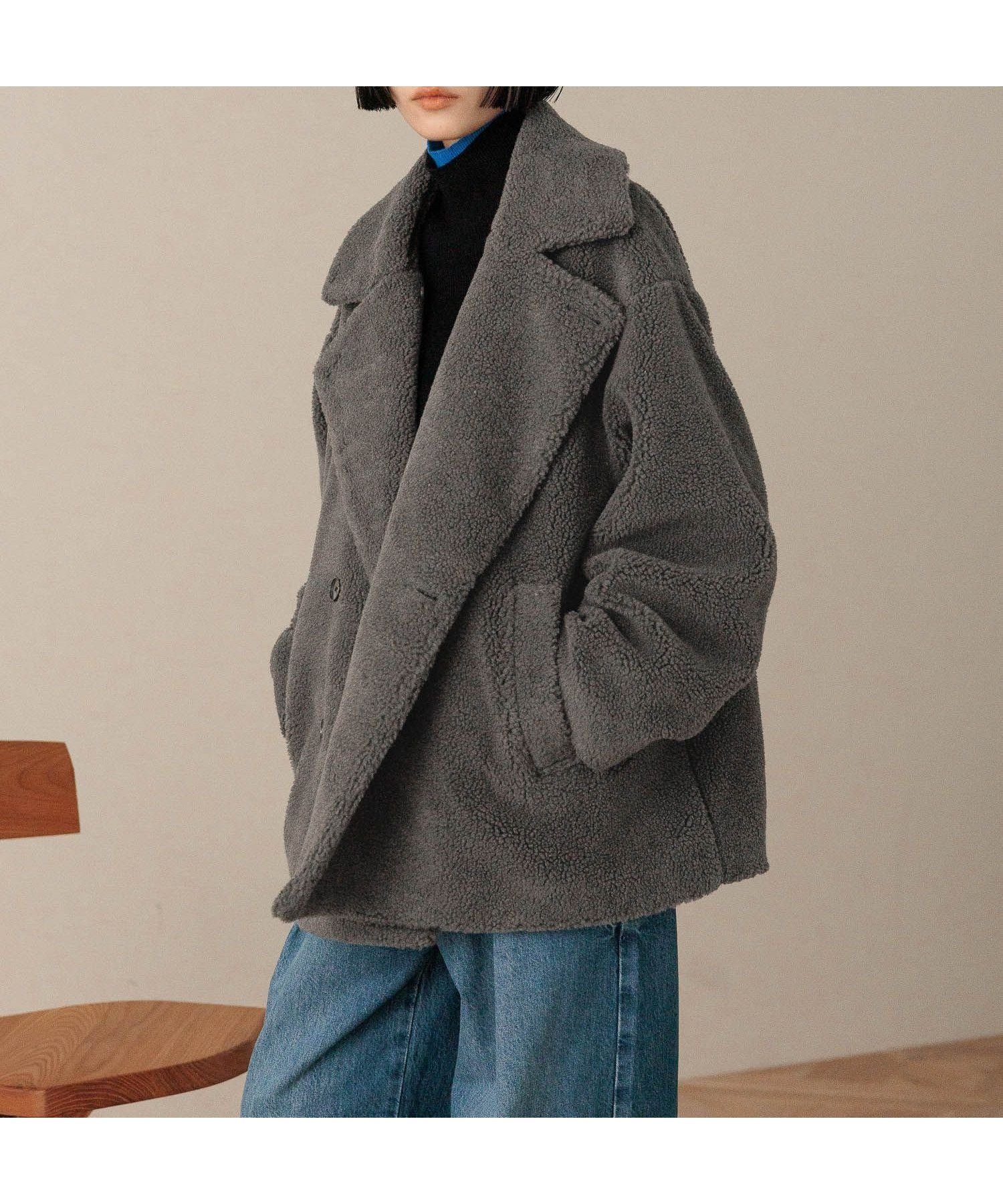 【ローリーズファーム/LOWRYS FARM】の2WAYエリボアコート インテリア・キッズ・メンズ・レディースファッション・服の通販 founy(ファニー) 　ファッション　Fashion　レディースファッション　Fashion for Women　アウター　Coat / Outerwear Collection　コート・ロングコート・ピーコート　Long Coats, Peacoats & More　ショート　Short, Short Length　ボトム　Bottoms, Lower Wear　ロング　Long, Long-Length　ワイド　Wide, Wide Fit　チャコールグレー|ID: prp329100004740312 ipo3291000000034244158