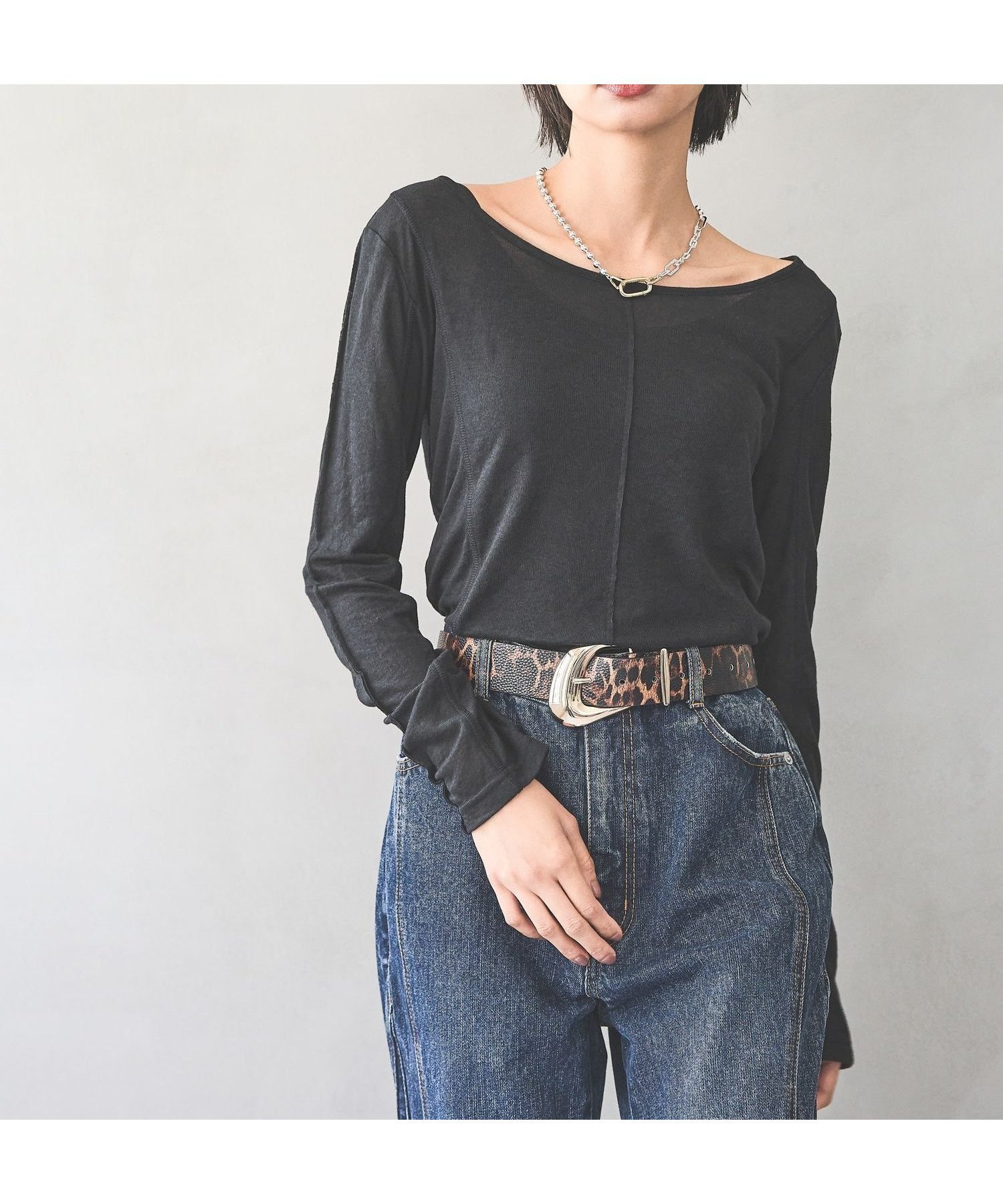 【ページボーイ/PAGEBOY】のアウトシームシアーロングスリーブ インテリア・キッズ・メンズ・レディースファッション・服の通販 founy(ファニー) 　ファッション　Fashion　レディースファッション　Fashion for Women　秋　Autumn　カットソー　Cut and Sewn Top　バランス　Balance, Style Balance　フィット　Fit, Slim Fit　ロング　Long, Long-Length　夏　Summer　ブラック09|ID: prp329100004740324 ipo3291000000034413767