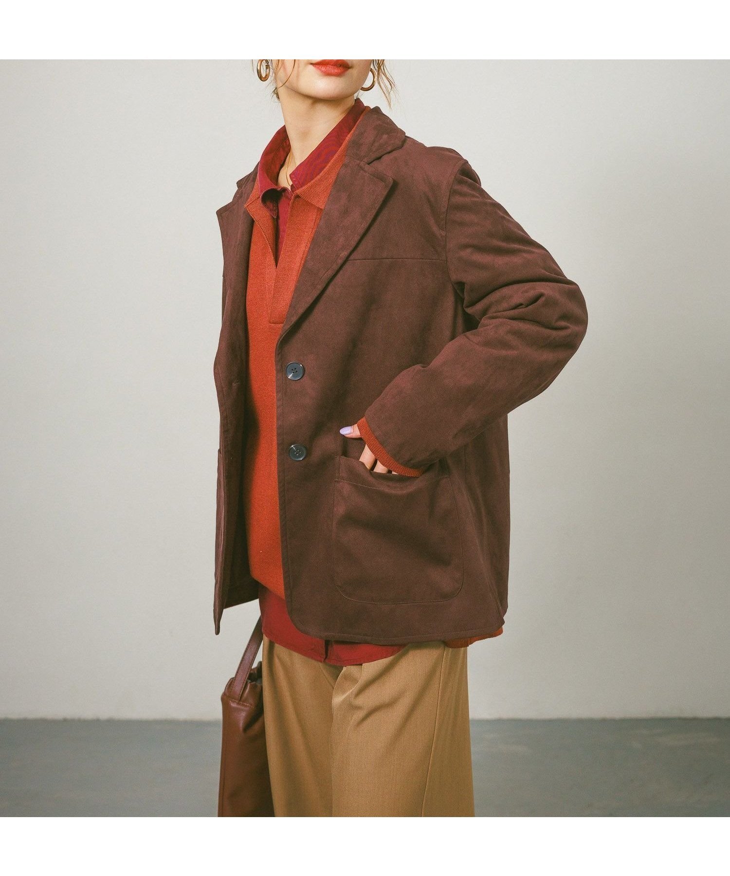 【ベイフロー/BAYFLOW】の柔らかくて着やすい フェイクスウェードジャケット インテリア・キッズ・メンズ・レディースファッション・服の通販 founy(ファニー) 　ファッション　Fashion　レディースファッション　Fashion for Women　アウター　Coat / Outerwear Collection　レディースジャケット・軽アウター　Jackets　おすすめ　Recommended / Our Picks　クラシカル　Classical, Vintage-Inspired　デニム　Denim, Jeans Material　トレンド　Trend, Trending Now　レース　Lace, Lace Fabric　エレガント 上品　Elegant　秋　Autumn　A/W・秋冬　Autumn/Winter　ダークブラウン58|ID: prp329100004740333 ipo3291000000034426871