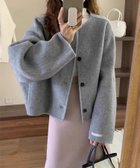 【アイモハ/aimoha】のaimoha -select-/ソフトシャギーショートウールジャケット 人気、トレンドファッション・服の通販 founy(ファニー) ファッション Fashion レディースファッション Fashion for Women アウター Coat / Outerwear Collection レディースジャケット・軽アウター Jackets ショルダー Shoulder, Shoulder Strap ショート Short, Short Length シンプル Simple, Minimal ジャケット Jacket, Outerwear タイトスカート Pencil Skirt, Tight Skirt ドロップ Drop Shoulder, Dropped Style ハンド Hand, Handmade ラウンド Round, Round Neck ワイド Wide, Wide Fit A/W・秋冬 Autumn/Winter thumbnail グレー|ID: prp329100004740340 ipo3291000000034244660