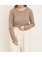 【サマンサモスモス/Samansa Mos2】の袖シアー切替メローカットソー モカ|ID: prp329100004740350 ipo3291000000034244848