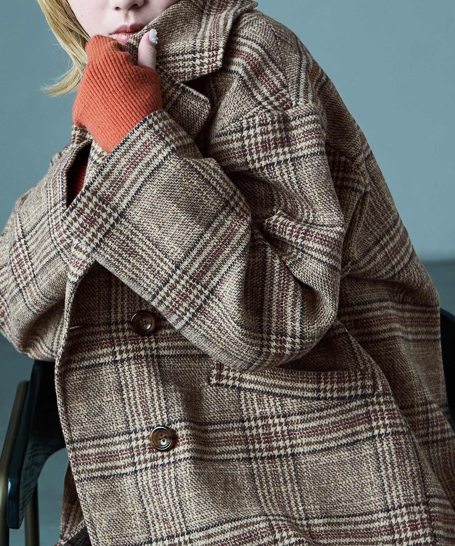 【ビーフラット/bflat】のオーバーサイズ グレンチェックジャケット 人気、トレンドファッション・服の通販 founy(ファニー) 　ファッション　Fashion　レディースファッション　Fashion for Women　アウター　Coat / Outerwear Collection　レディースジャケット・軽アウター　Jackets　おすすめ　Recommended / Our Picks　シンプル　Simple, Minimal　ジャケット　Jacket, Outerwear　スラックス　Slacks, Dress Pants　チェック　Check, Plaid, Tartan　トレンド　Trend, Trending Now　ボトム　Bottoms, Lower Wear　ポケット　Pocket, Pocket Detail　ミドル　Middle Length, Mid Height　定番　Standard, Basic Item　 other-1|ID: prp329100004740351 ipo3291000000034508591