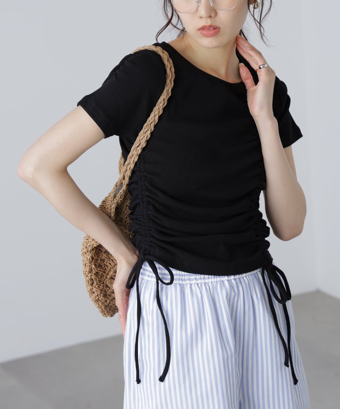 【フリーズマート/FREE'S MART】のアシメドロストリブカットソー インテリア・キッズ・メンズ・レディースファッション・服の通販 founy(ファニー) https://founy.com/ ファッション Fashion レディースファッション Fashion for Women トップス・カットソー Cut & Sew Tops カットソー・ベーシックTシャツ Cut-and-Sewn Tops / Stretch Tees & Basics おすすめ Recommended / Our Picks ギャザー Gathered, Ruffled コンパクト Compact, Small Size デニム Denim, Jeans Material ワイド Wide, Wide Fit |ID: prp329100004740360 ipo3291000000034244999