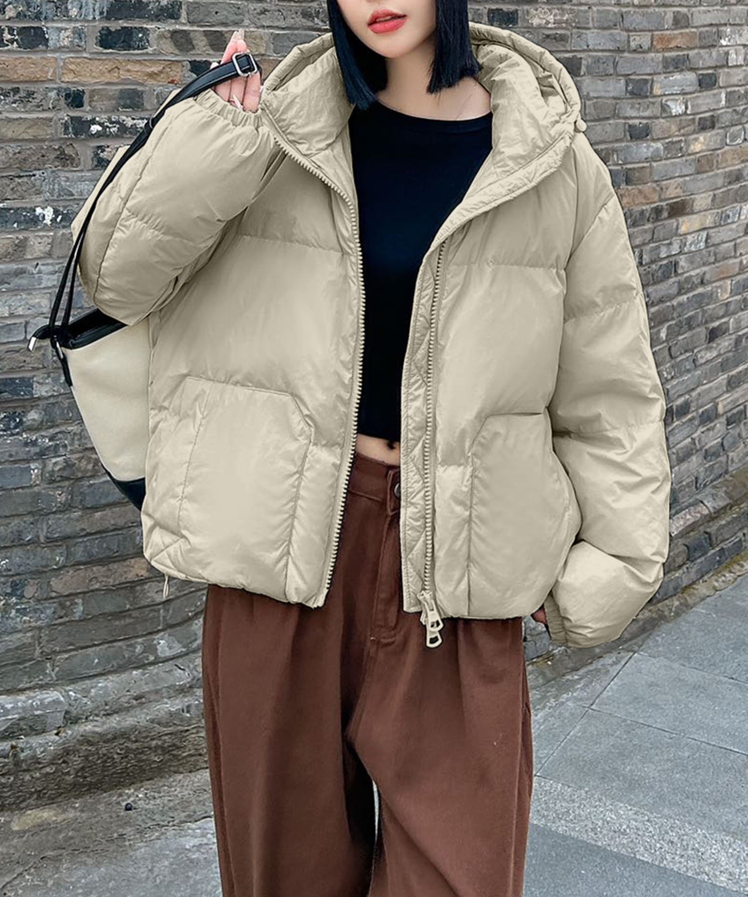 【アイモハ/aimoha】のaimoha -select-/シンプルショートダウン インテリア・キッズ・メンズ・レディースファッション・服の通販 founy(ファニー) 　ファッション　Fashion　レディースファッション　Fashion for Women　ショルダー　Shoulder, Shoulder Strap　ショート　Short, Short Length　ジャケット　Jacket, Outerwear　ダウン　Down, Puffer　デニム　Denim, Jeans Material　ドロップ　Drop Shoulder, Dropped Style　ポケット　Pocket, Pocket Detail　リラックス　Relax, Relaxed Fit　ワイド　Wide, Wide Fit　冬　Winter / This Winter　軽量　Lightweight, Ultra Light　防寒　Cold Protection, Winter-Ready　ライトグリーン|ID: prp329100004740386 ipo3291000000034245483