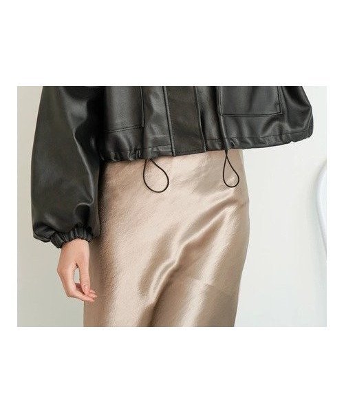 【ルディックパーク/LUDIC PARK】のスタンドネックジャケット(フェイクレザー/デニム) インテリア・キッズ・メンズ・レディースファッション・服の通販 founy(ファニー) 　ファッション　Fashion　レディースファッション　Fashion for Women　アウター　Coat / Outerwear Collection　レディースジャケット・軽アウター　Jackets　今季　This Season, Current Season　ショート　Short, Short Length　ジャケット　Jacket, Outerwear　タイトスカート　Pencil Skirt, Tight Skirt　タートルネック　Turtleneck, High Neck　デニム　Denim, Jeans Material　トレンド　Trend, Trending Now　ドローストリング　Drawstring, Pull Cord　ハイネック　High Neck, Mock Neck　フェイクレザー　Faux Leather, PU Leather　ポケット　Pocket, Pocket Detail　ミニスカート　Mini Skirt, Short Skirt　ロング　Long, Long-Length　おすすめ　Recommended / Our Picks　黒|ID: prp329100004740425 ipo3291000000034246156