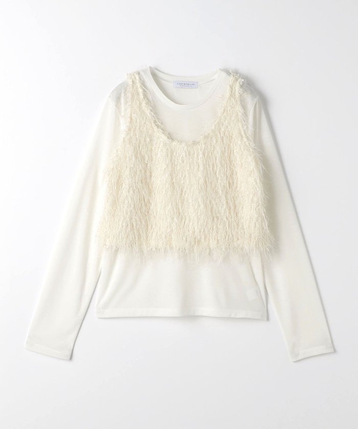 【ユナイテッドアローズ/UNITED ARROWS】のフリンジ ニットキャミ+カットソー A DAY IN THE LIFE インテリア・キッズ・メンズ・レディースファッション・服の通販 founy(ファニー) https://founy.com/ ファッション Fashion レディースファッション Fashion for Women トップス・カットソー Cut & Sew Tops ニット Knit Tops & Sweaters キャミソール&ノースリーブ Camisoles & Sleeveless Tops カットソー・ベーシックTシャツ Cut-and-Sewn Tops / Stretch Tees & Basics インナー Innerwear 春 Spring カットソー Cut and Sewn Top キャミ Camisole, Cami Top シンプル Simple, Minimal スニーカー Sneakers, Trainers スリーブ Sleeve, Long Sleeve / Short Sleeve タートル Turtleneck, Turtle Collar トレンド Trend, Trending Now フリンジ Fringe, Tassel 半袖 Short Sleeve, Half Sleeve ロング Long, Long-Length A/W・秋冬 Autumn/Winter S/S・春夏 SS, Spring/Summer, Warm Season アウトレット Outlet / Clearance おすすめ Recommended / Our Picks 夏 Summer |ID: prp329100004740433 ipo3291000000034246237