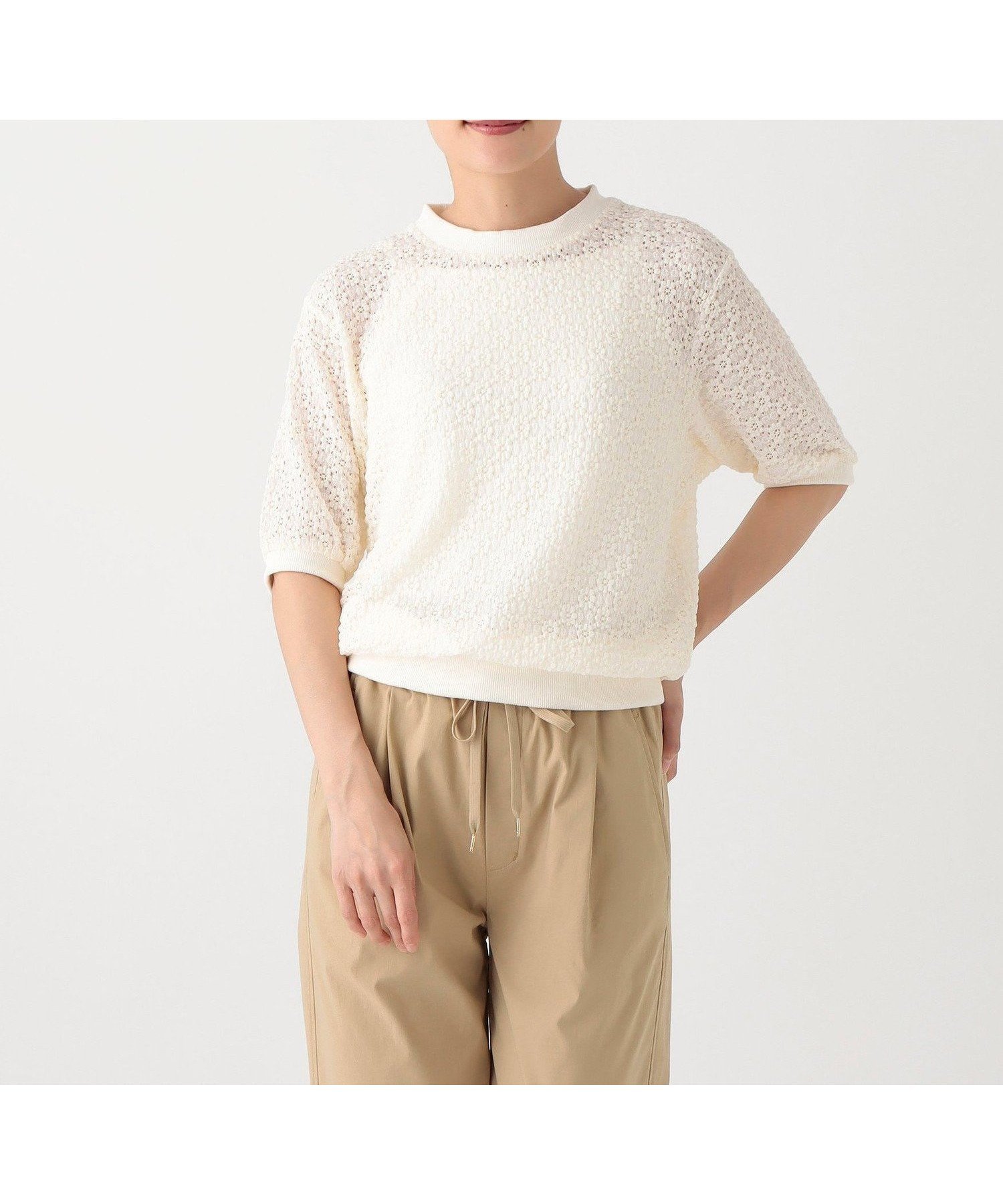【アフタヌーンティー リビング/Afternoon Tea LIVING】のクレープリブ付きプルオーバー インテリア・キッズ・メンズ・レディースファッション・服の通販 founy(ファニー) 　ファッション　Fashion　レディースファッション　Fashion for Women　トップス・カットソー　Cut & Sew Tops　カジュアルプルオーバー・ニットトップス　Pullovers & Knit Tops / Casual Pullovers　カットソー　Cut and Sewn Top　キャミソール　Camisole, Spaghetti Strap Top　コンパクト　Compact, Small Size　スリーブ　Sleeve, Long Sleeve / Short Sleeve　タンク　Tank Top, Sleeveless Top　チェック　Check, Plaid, Tartan　アイボリー|ID: prp329100004740437 ipo3291000000034246267