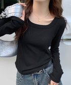 【ミニミニストア/miniministore】の長袖Tシャツ レディース スクエアネック ブラック|ID: prp329100004740480 ipo3291000000034416281