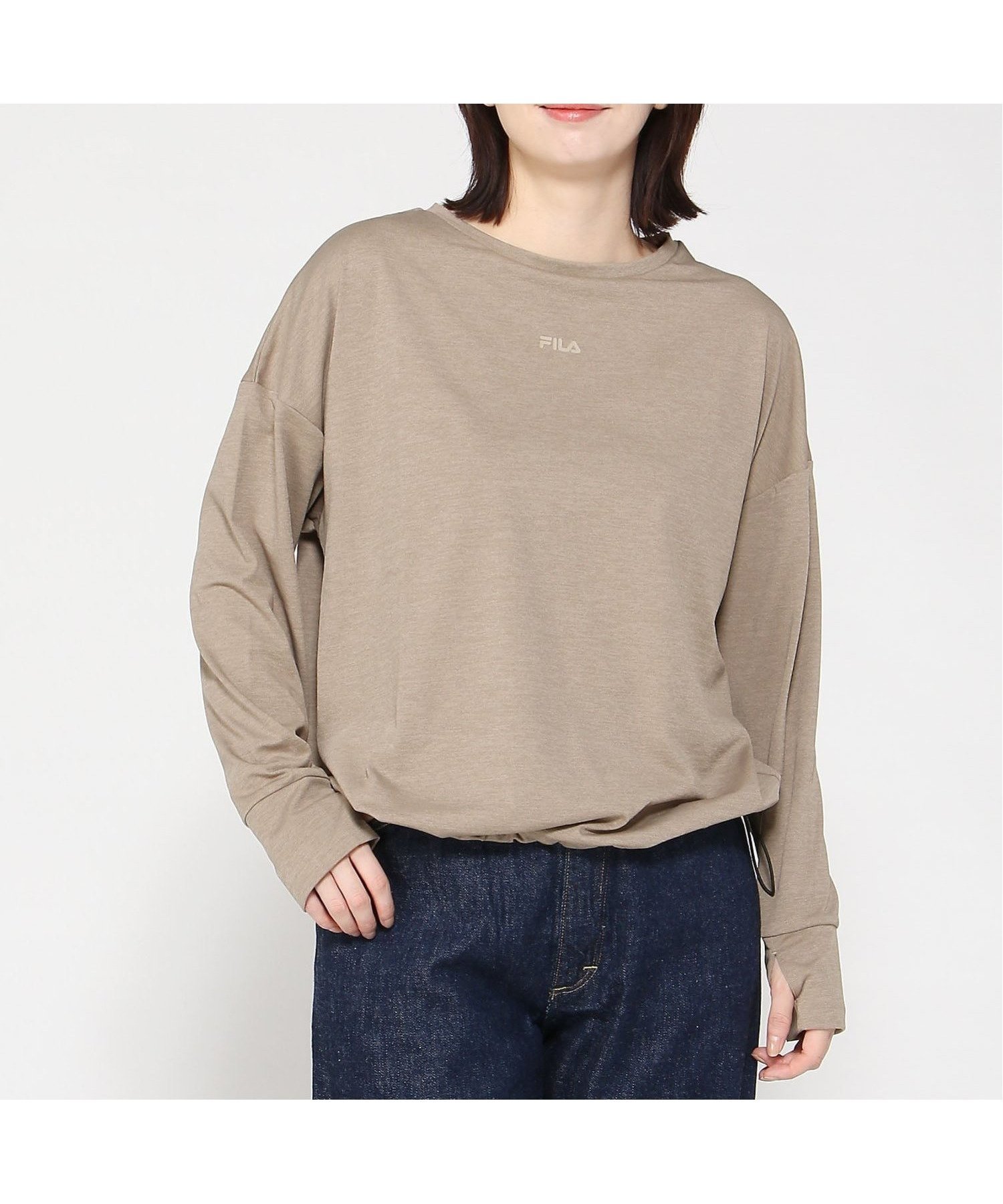【ニッキー/nikki】のFILA/UVプルオーバー インテリア・キッズ・メンズ・レディースファッション・服の通販 founy(ファニー) 　ファッション　Fashion　レディースファッション　Fashion for Women　トップス・カットソー　Cut & Sew Tops　カジュアルプルオーバー・ニットトップス　Pullovers & Knit Tops / Casual Pullovers　アウトドア　Outdoor Clothing　スポーツ　Sports, Activewear　スリーブ　Sleeve, Long Sleeve / Short Sleeve　テクスチャー　Texture, Textured Fabric　ベーシック　Basic, Essential　ロング　Long, Long-Length　MOC|ID: prp329100004740486 ipo3291000000034246994