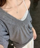 【ミニミニストア/miniministore】のVネックTシャツ レースキャミソール単品 グレー系1(トップス)|ID: prp329100004740490 ipo3291000000034247064