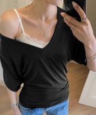 【ミニミニストア/miniministore】のVネックTシャツ レースキャミソール単品 ブラック系1(トップス)|ID: prp329100004740490 ipo3291000000034247068