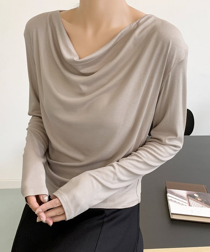 【ガール/GIRL】のドレープネック カットソー インテリア・キッズ・メンズ・レディースファッション・服の通販 founy(ファニー) https://founy.com/ ファッション Fashion レディースファッション Fashion for Women トップス・カットソー Cut & Sew Tops カットソー・ベーシックTシャツ Cut-and-Sewn Tops / Stretch Tees & Basics なめらか Smooth, Silky Texture カットソー Cut and Sewn Top ベーシック Basic, Essential エレガント 上品 Elegant 再入荷 Restock / Back in Stock 長袖 Long Sleeve, Full Sleeve |ID: prp329100004740497 ipo3291000000034247203