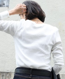 【ビーフラット/bflat】のワッフルサーマルVネックコットンTシャツ ロンT 20ss 人気、トレンドファッション・服の通販 founy(ファニー) ファッション Fashion レディースファッション Fashion for Women トップス・カットソー Cut & Sew Tops シャツ・ブラウス・オフィスカジュアル Elegant Blouses & Button-Ups ロングTシャツ・Tシャツ Longline T-Shirts & Tees Vネックトップス V-Neck Tops / V-Cut Neckline Shirts インナー Innerwear カットソー Cut and Sewn Top カーディガン Cardigan, Knitwear クール Cool, Chic シンプル Simple, Minimal ジャケット Jacket, Outerwear デニム Denim, Jeans Material パーカー Hoodie, Parka ワッフル Waffle, Waffle Knit |ID:prp329100004740516