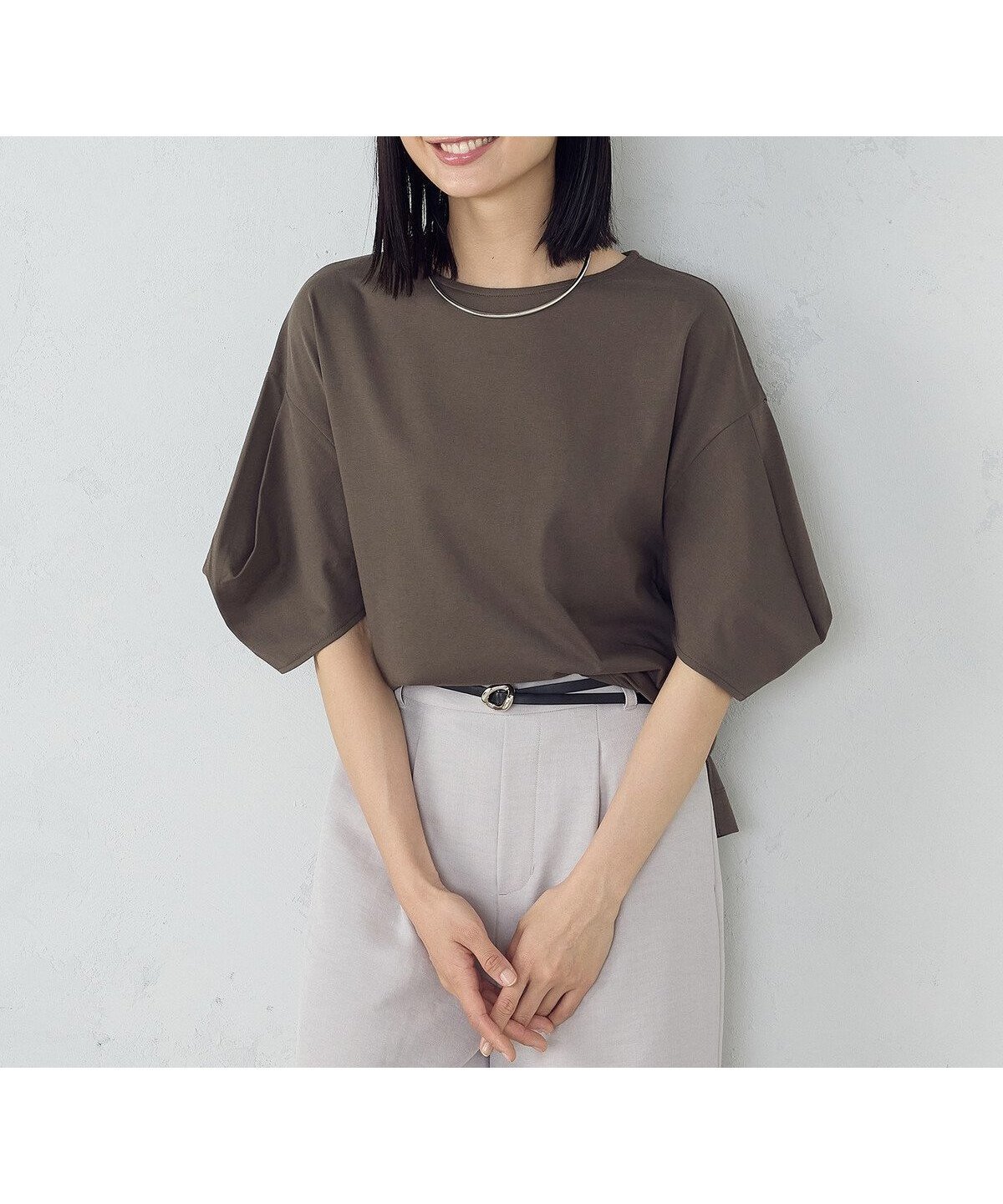 【コムサイズム/COMME CA ISM】のタックスリーブ カットソー 人気、トレンドファッション・服の通販 founy(ファニー) 　ファッション　Fashion　レディースファッション　Fashion for Women　トップス・カットソー　Cut & Sew Tops　カットソー・ベーシックTシャツ　Cut-and-Sewn Tops / Stretch Tees & Basics　おすすめ　Recommended / Our Picks　カットソー　Cut and Sewn Top　スリーブ　Sleeve, Long Sleeve / Short Sleeve　デコルテ　Décolleté, Neckline　バランス　Balance, Style Balance　楽ちん　Easy Fit, Comfortable　 other-1|ID: prp329100004740522 ipo3291000000034247541