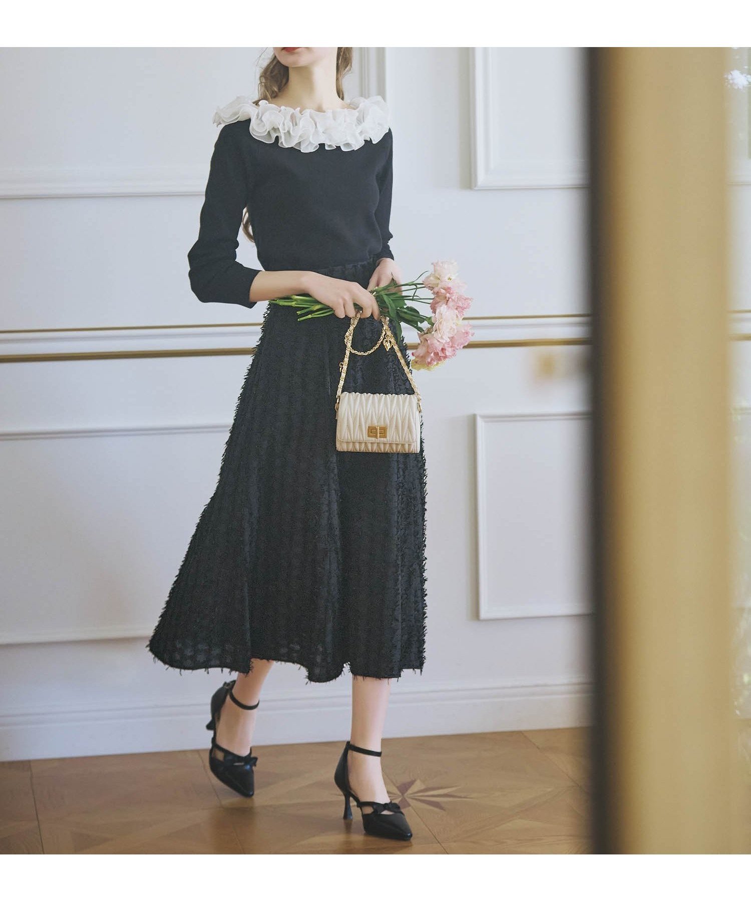 【ノエラ/Noela】のテープジャガードスカート インテリア・キッズ・メンズ・レディースファッション・服の通販 founy(ファニー) 　ファッション　Fashion　レディースファッション　Fashion for Women　スカート　Skirts　コンパクト　Compact, Small Size　ジャカード／ジャガード　Jacquard, Woven Pattern　ポケット　Pocket, Pocket Detail　ブラック|ID: prp329100004740527 ipo3291000000034427176