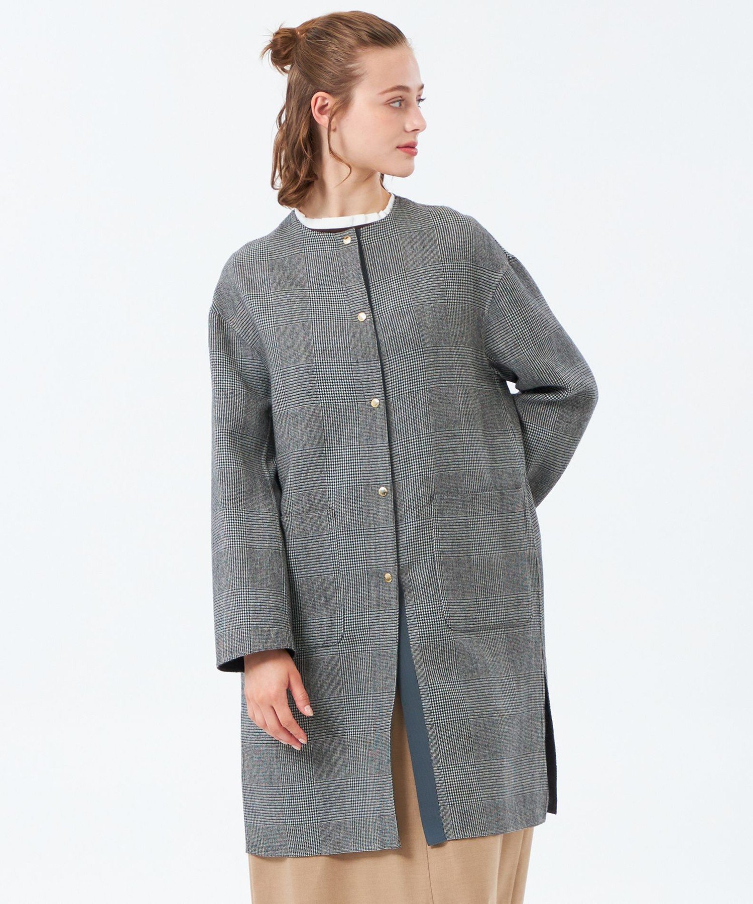 【マッキントッシュ フィロソフィー/MACKINTOSH PHILOSOPHY】の【LEE11月号掲載/蛯原友里さん着用】【IVENREY(イベンリー)】ウール製 インテリア・キッズ・メンズ・レディースファッション・服の通販 founy(ファニー) 　雑誌掲載アイテム　Magazine Picks & Fashion Features　ファッション雑誌　Fashion Magazines　リー　LEE　ファッション　Fashion　レディースファッション　Fashion for Women　秋　Autumn　11月号　November Issue　ショート　Short, Short Length　スリット　Slit, Slit Detail　雑誌　Magazine, Fashion Magazine　チェック　Check, Plaid, Tartan　定番　Standard, Basic Item　フロント　Front, Front Design　ミドル　Middle Length, Mid Height　リバーシブル　Reversible, Two-Sided　冬　Winter / This Winter　A/W・秋冬　Autumn/Winter　おすすめ　Recommended / Our Picks　チャコールグレー|ID: prp329100004740546 ipo3291000000034247795