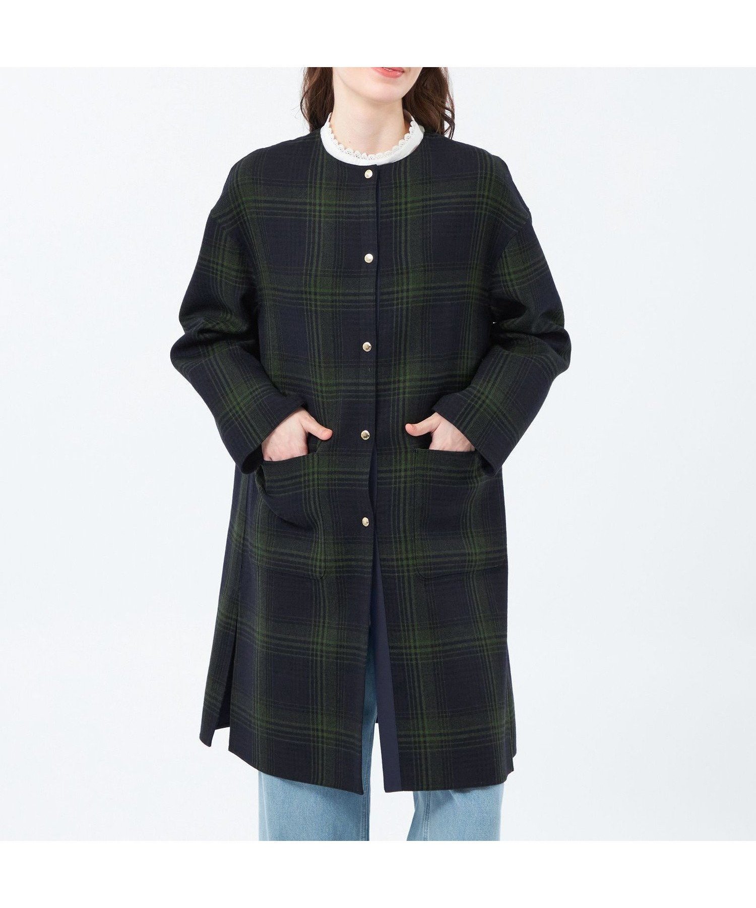 【マッキントッシュ フィロソフィー/MACKINTOSH PHILOSOPHY】の【LEE11月号掲載/蛯原友里さん着用】【IVENREY(イベンリー)】ウール製 インテリア・キッズ・メンズ・レディースファッション・服の通販 founy(ファニー) 　雑誌掲載アイテム　Magazine Picks & Fashion Features　ファッション雑誌　Fashion Magazines　リー　LEE　ファッション　Fashion　レディースファッション　Fashion for Women　秋　Autumn　11月号　November Issue　ショート　Short, Short Length　スリット　Slit, Slit Detail　雑誌　Magazine, Fashion Magazine　チェック　Check, Plaid, Tartan　定番　Standard, Basic Item　フロント　Front, Front Design　ミドル　Middle Length, Mid Height　リバーシブル　Reversible, Two-Sided　冬　Winter / This Winter　A/W・秋冬　Autumn/Winter　おすすめ　Recommended / Our Picks　ネイビー|ID: prp329100004740546 ipo3291000000034247797