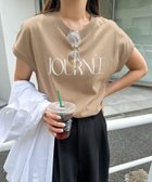 【アンドミー/andme】のロゴプリント フレンチスリーブ Tシャツ ベージュ|ID: prp329100004740552 ipo3291000000034247895