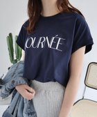 【アンドミー/andme】のロゴプリント フレンチスリーブ Tシャツ ネイビー|ID: prp329100004740552 ipo3291000000034247897
